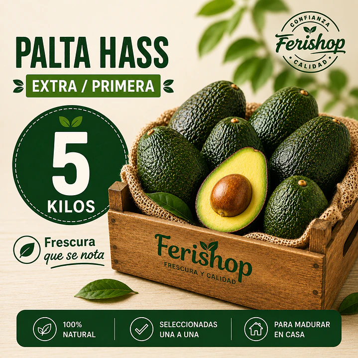 Palta Hass Extra/Primera 5 kg ($4.798/kg) 1