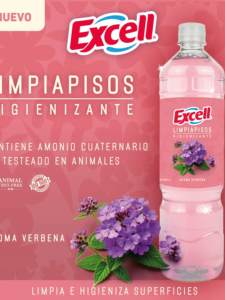 LIMPIA PISO EXCELL VERBENA DESINFECTANTE 900CC 2