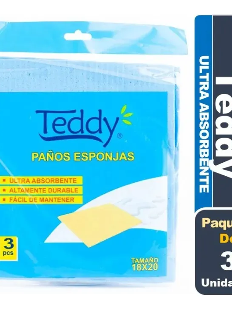 PAÑO ESPONJA TEDDY X3 18*20 1