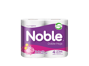 PAPEL HIGIENICO NOBLE 23 MTS X 4 ROLLOS
