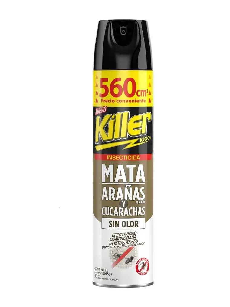 INSECTICIDA KILLER ARAÑAS SPRAY 560 CC SIN OLOR 1