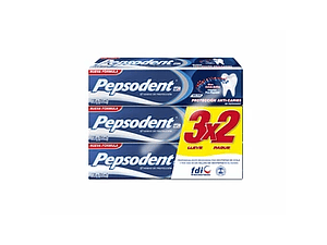 PASTA DENTAL PEPSODENT PROTECCION ANTI CARIES PACK 3X2 130 GR