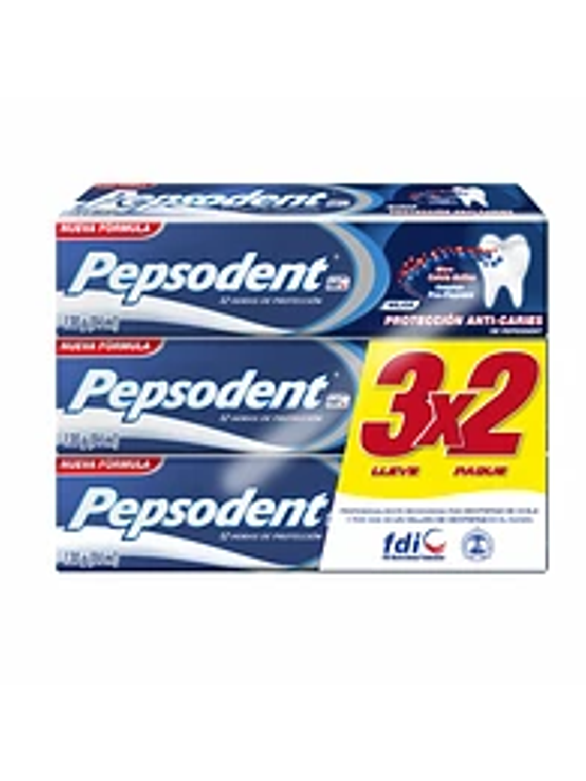 PASTA DENTAL PEPSODENT PROTECCION ANTI CARIES PACK 3X2 130 GR 1