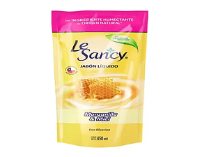 JABON LIQUIDO LE SANCY MANZANILLA Y MIEL 450 ML