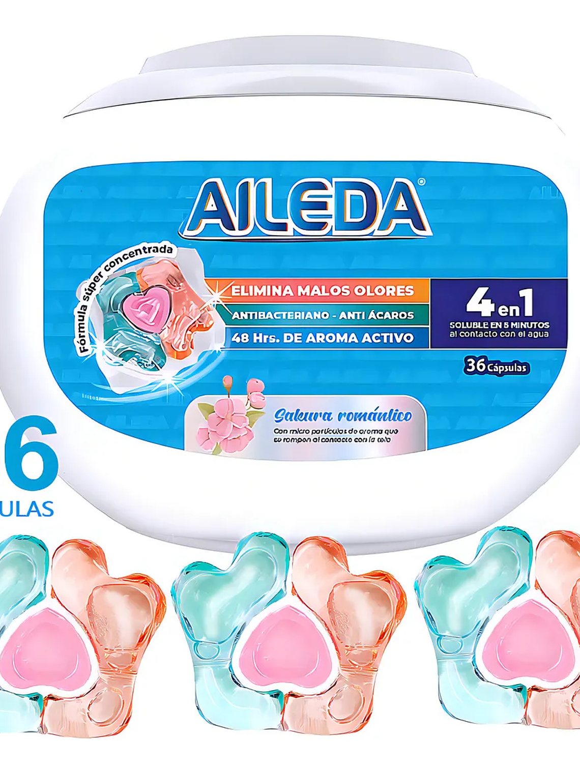 Detergente en Capsulas Aileda Sakura Romantico 36UN 1