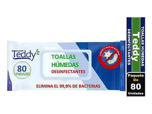 TOALLAS HUMEDAS DESINFECTANTE TEDDY 80 UN 