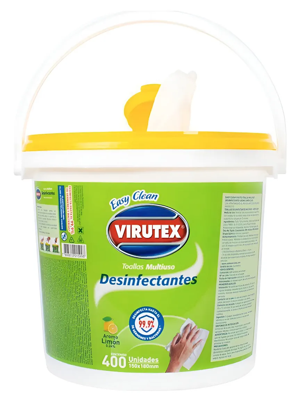 TOALLAS DESINFECTANTES VIRUTEX LIMON 400 UN  1