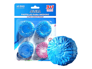 Pastilla Inodoro Aileda Azul 50g Pack 4 Fragancia Higienica Baño