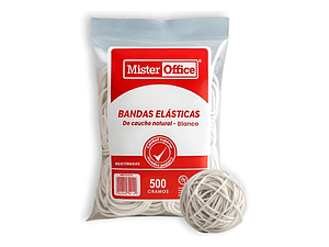 BANDAS ELASTICAS MR OFFICE BLANCO 500 GR