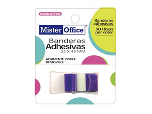 BANDERITAS ADHESIVAS MR OFFICE 25 X 45 MM 50 HJS 
