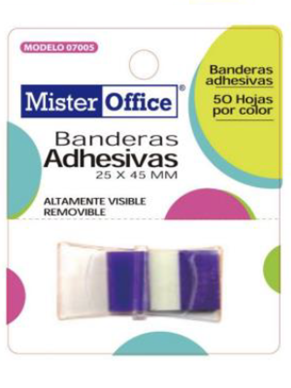 BANDERITAS ADHESIVAS MR OFFICE 25 X 45 MM 50 HJS  1