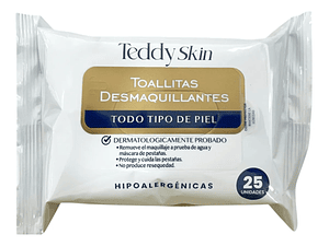 TOALLAS DESMAQUILLANTES TEDDY SKIN TODO TIPO DE PIEL HIPOALERGENICAS 25 UN