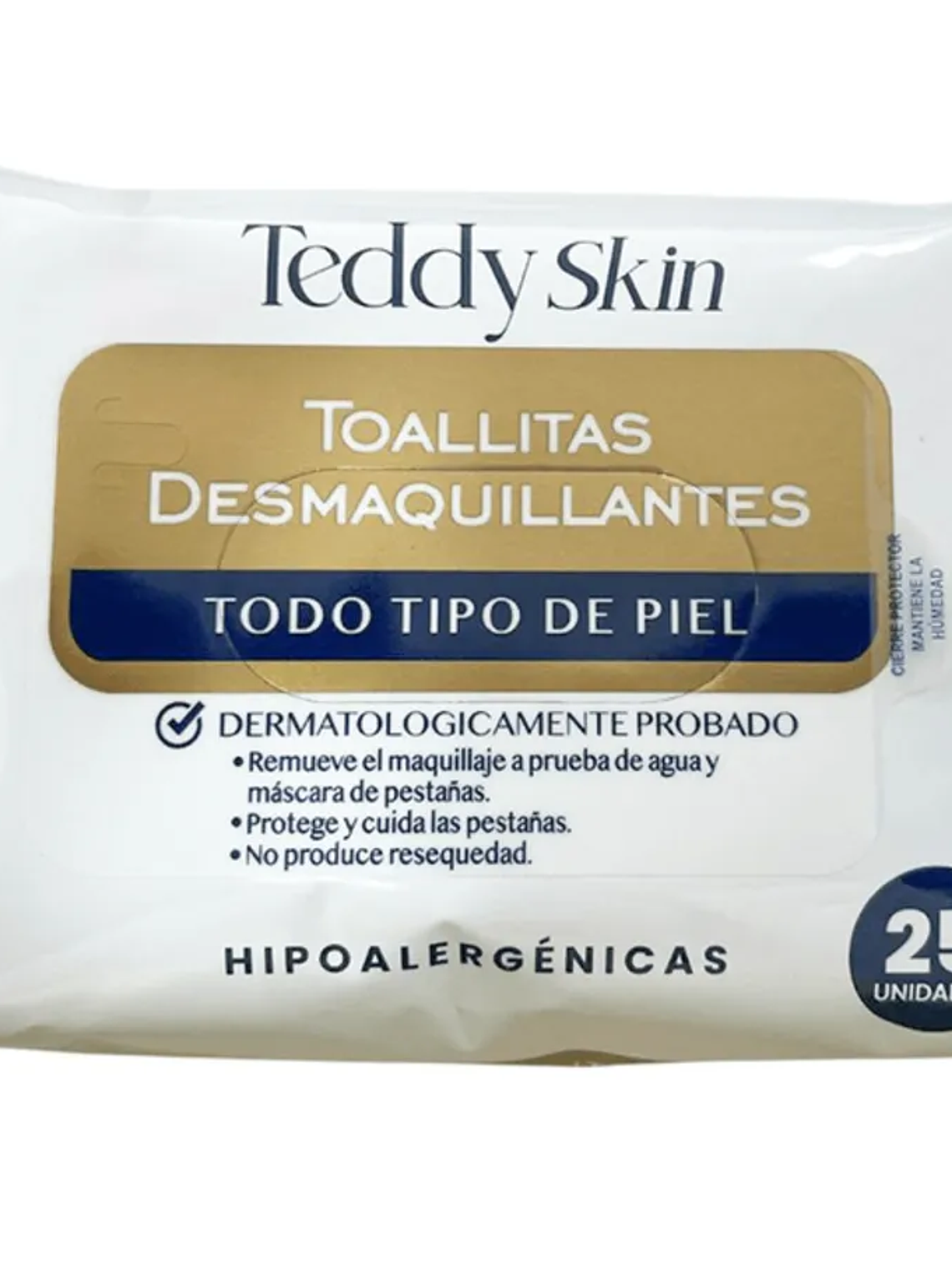 TOALLAS DESMAQUILLANTES TEDDY SKIN TODO TIPO DE PIEL HIPOALERGENICAS 25 UN 1