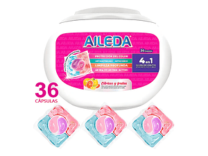 DETERGENTE EN CAPSULAS AILEDA AROMA CITRICO Y FRUTAS 36UN  360 GR