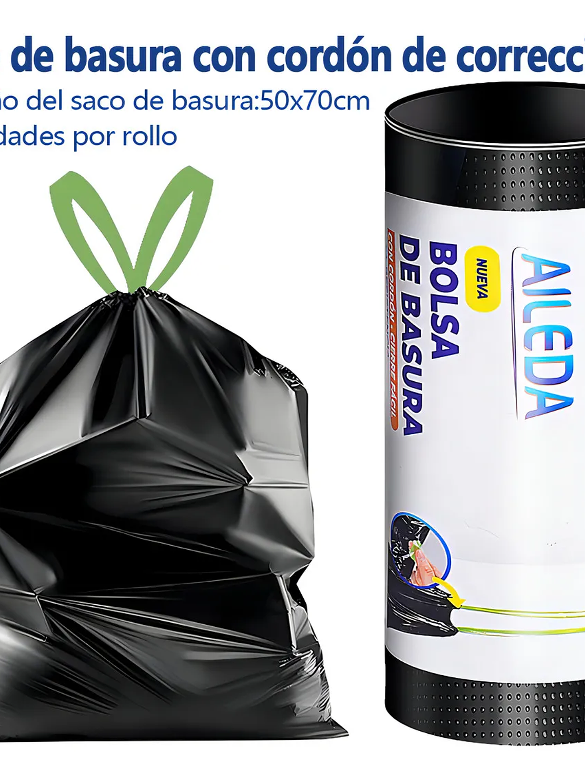 BOLSA DE BASURA CON AGARRE 40X50 CM AILEDA 1
