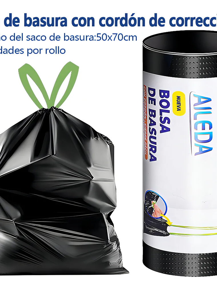 BOLSA DE BASURA CON AGARRE 40X50 CM AILEDA 1