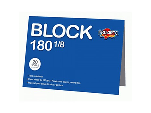 BLOCK 180 1/8 20 HOJAS PROARTE