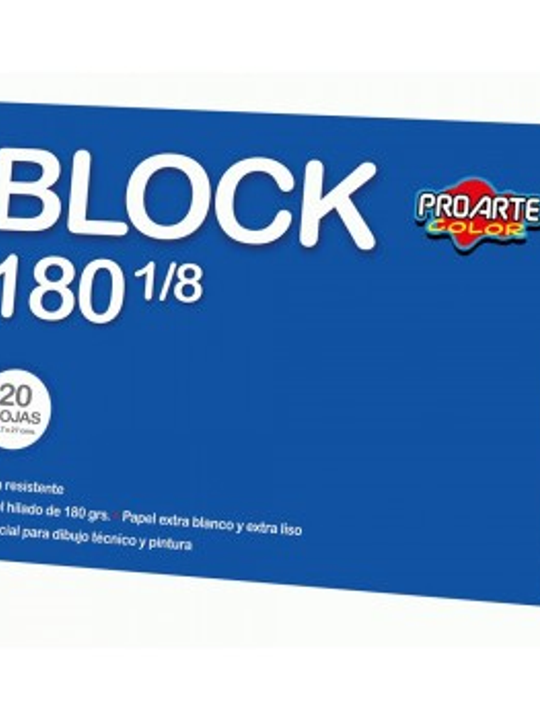 BLOCK 180 1/8 20 HOJAS PROARTE 1