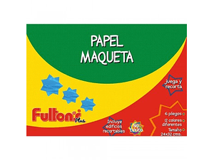 CARPETA PAPEL MAQUETA 6 PLIEGOS 12 COLORES FULTONS