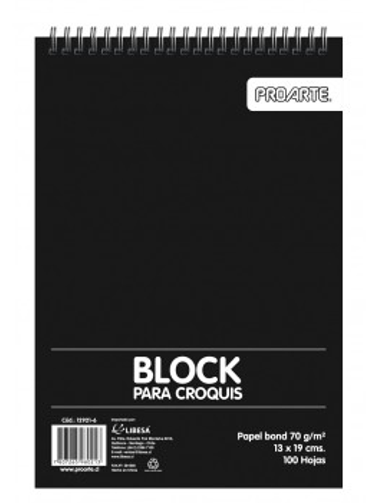 CROQUERA 13X19 CM PROARTE 100 HOJAS  1