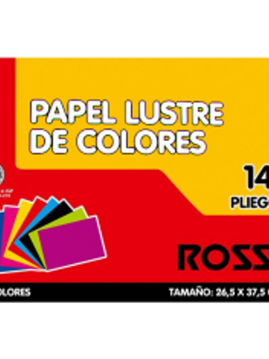 ESTUCHE DE PAPEL LUSTRE DE COLORES 14 HOJAS ROSS 1