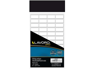 ETIQUETAS AUTOADHESIVAS 8X20 MM BLANCA 480 UN