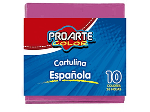 FAJO DE CARTULINA ESPAÑOLA 26 HOJAS 10 COLORES PROARTE 