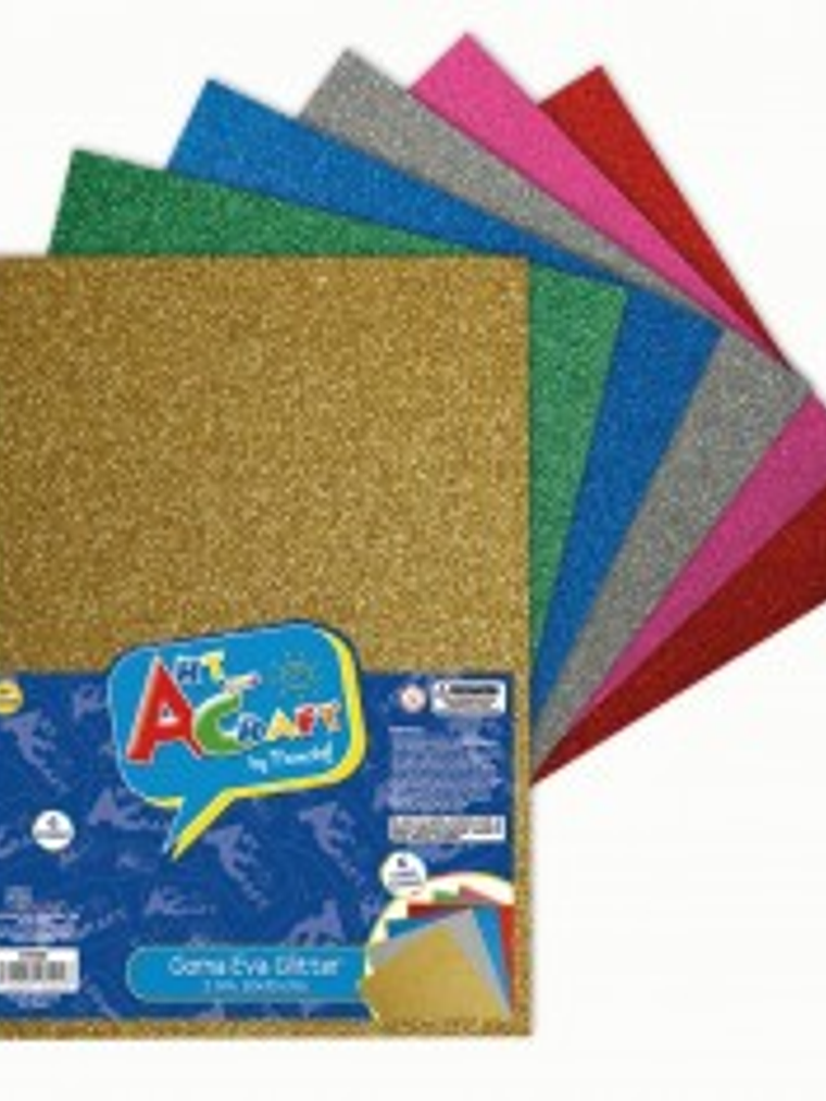 GOMA EVA GLITTER 20X30 CM 10 COLORES ART CRAF 1