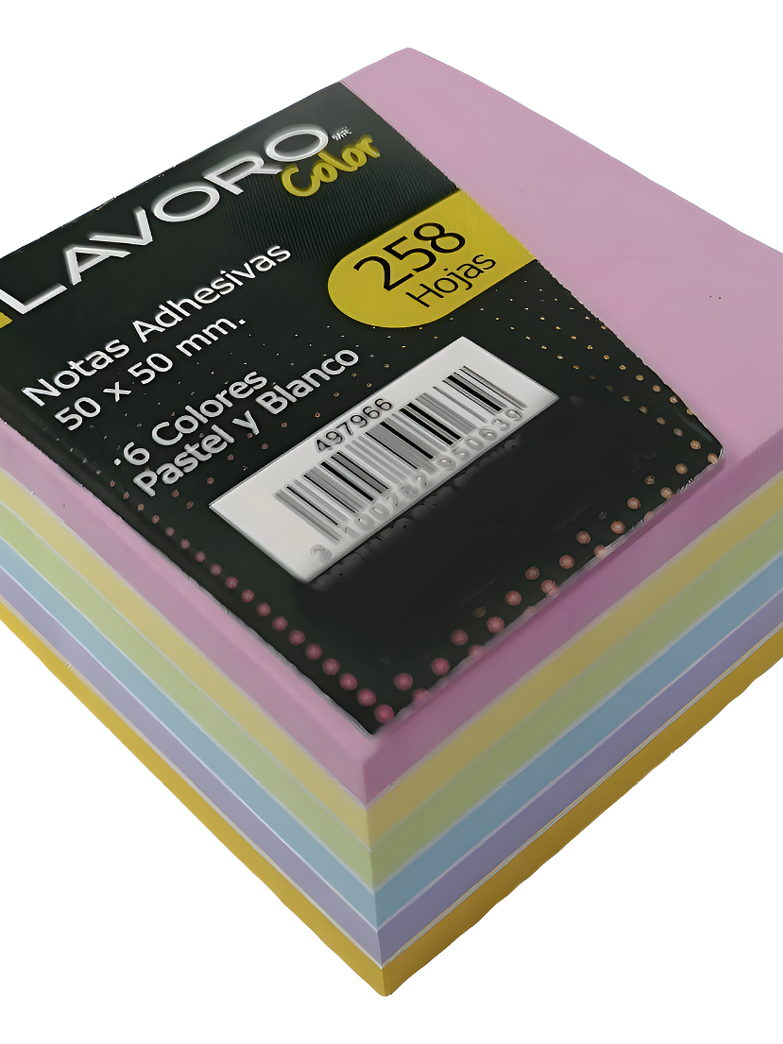 NOTAS ADHESIVAS 50X50 MM COLORES PASTEL 258 HOJAS LAVORO 1