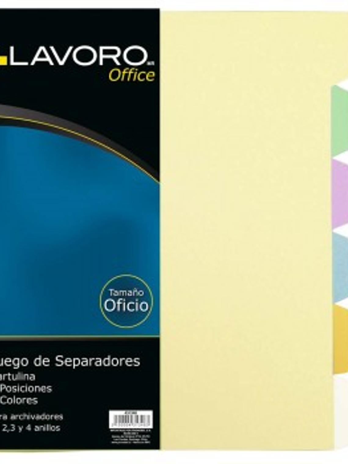 SEPARADORES 6 DIVISIONES TAMAÑO OFICIO 6 COLORES LAVORO 1