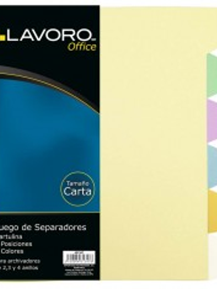 SEPARADORES 6 DIVISIONES TAMAÑO OFICIO BLANCO LAVORO 1