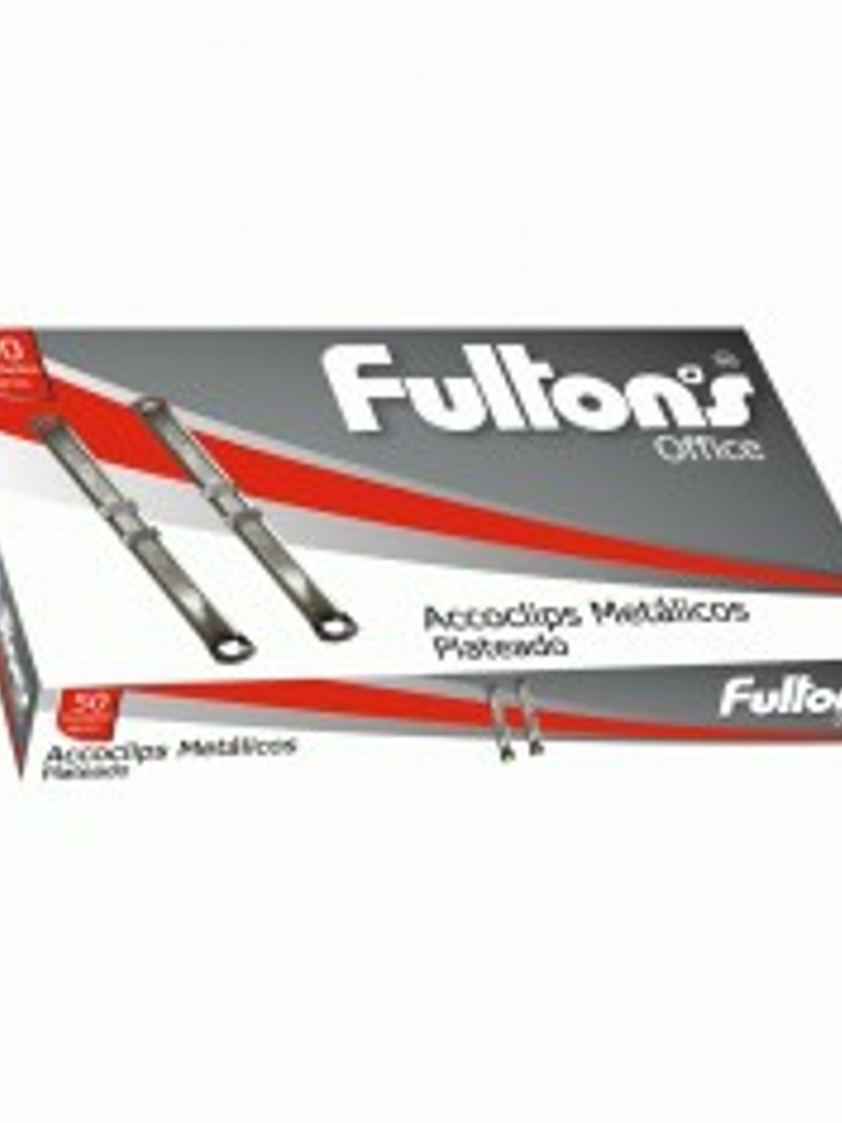 SET DE ACCOCLIP METALICOS PLATEADO 50 UN FULTONS 1