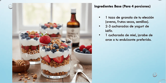 -RECETA: Kéfir Cremoso con Frutos Rojos y Crujiente