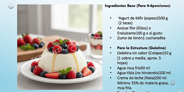 -RECETA: Bavarois de Kéfir y Frutos Rojos (Sin Cocción del Kéfir)