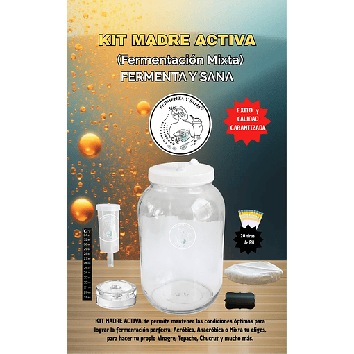 Kit Madre Activa: Fermentación Mixta - Vinagre de Manzana - Tepache - chucrut y más.