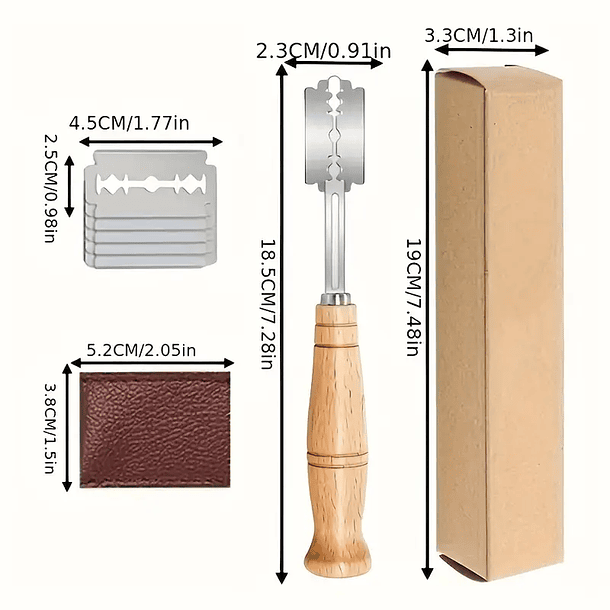 Kit Masa Madre Luxury: Banneton Redondo + Cubierta + Estera Silicona + Batidor danes+ Pincel Silicona + Rasqueta + Cortador + Greñador+ bolsa-funda exterior. 10