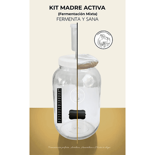 Kit Madre Activa: Fermentación Mixta - Vinagre de Manzana - Tepache - chucrut y más.