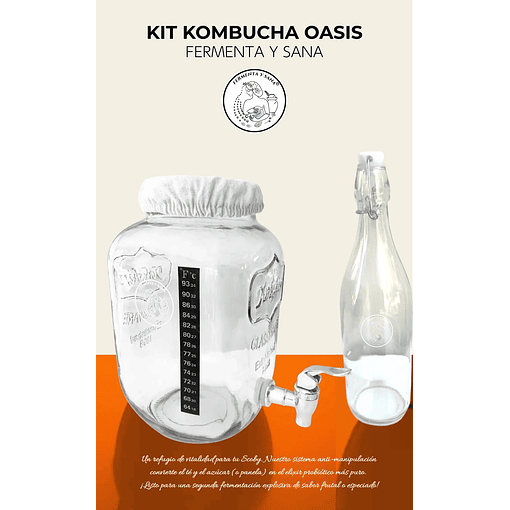 Kit Kombucha Oasis:  Tu Viaje a la Fermentación Casera de Lujo