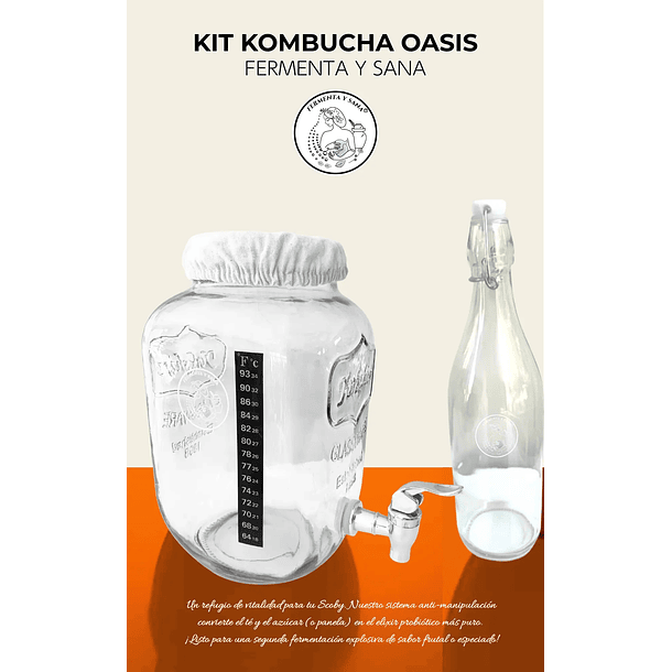 Kit Kombucha Oasis:  Tu Viaje a la Fermentación Casera de Lujo 1