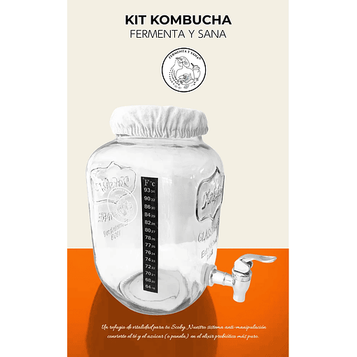 Kit Dispensador De Kombucha 4 L, ¡Higiene Y Practicidad En Un Kit!