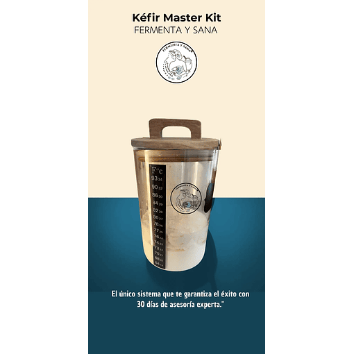 Kit Kefir Premium: Personal 950 Ml Para Fermentar Yogurt De Kéfir Incluye Nodulos