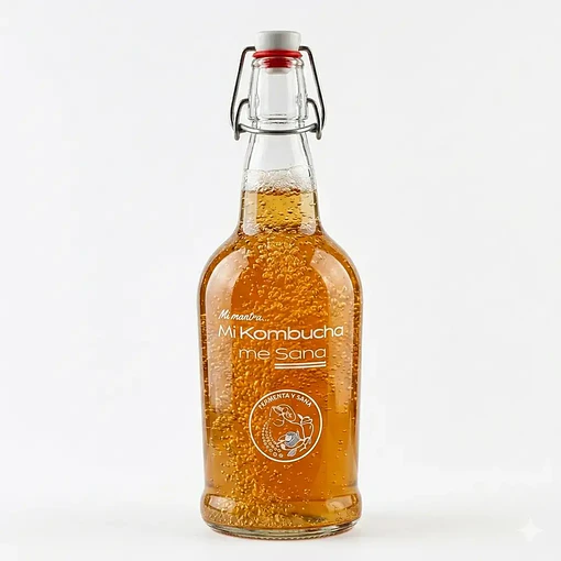 Botella oval Fermentadora Profesional - Logra Kombucha Burbujeante Y Segura En Casa