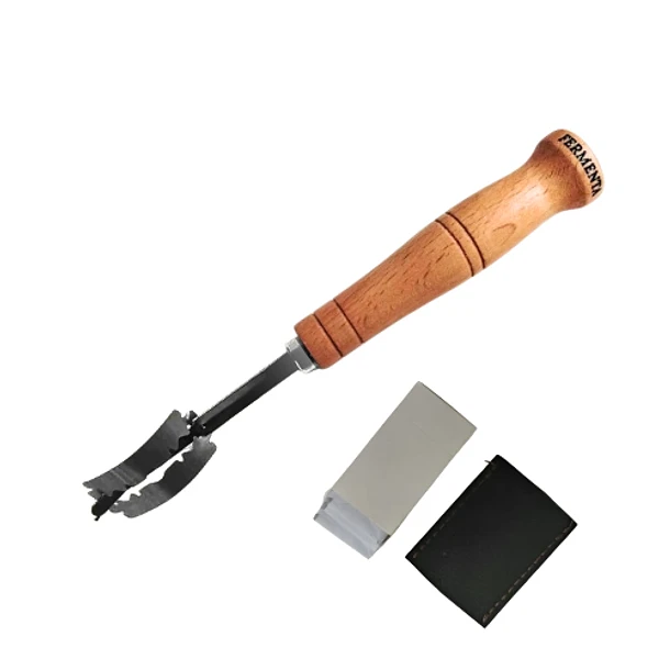 Greñador De Acero Inoxidable Para Pan - Kit Profesional Con Funda De Cuero | Masa Madre 1
