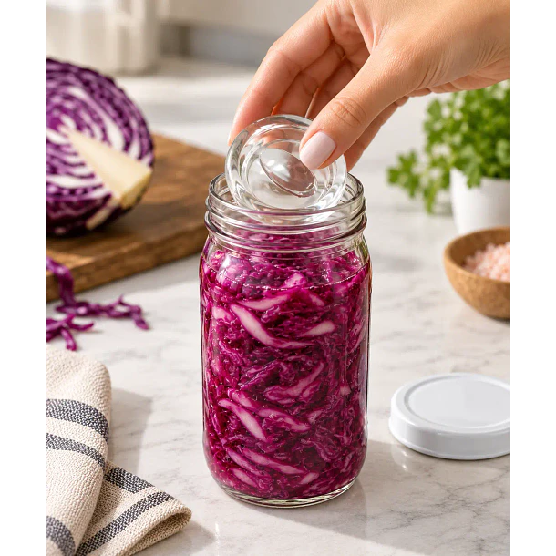 - Peso de Fermentación: Peso de Vidrio (5 cm diam.) con Agarre 3