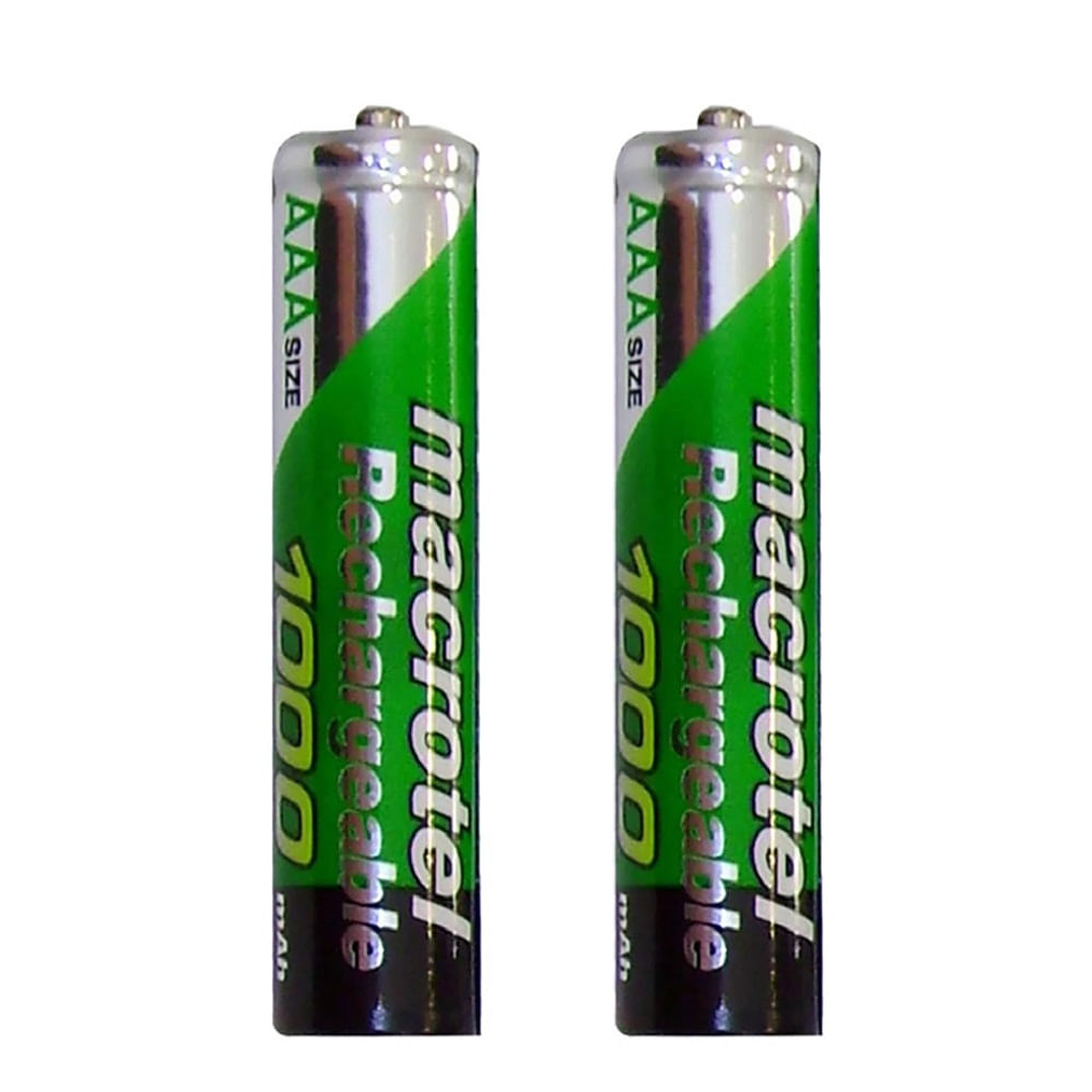 Pack 2 Pilas Ni/Mh Recargables AAA 1000mah Macrotel 1