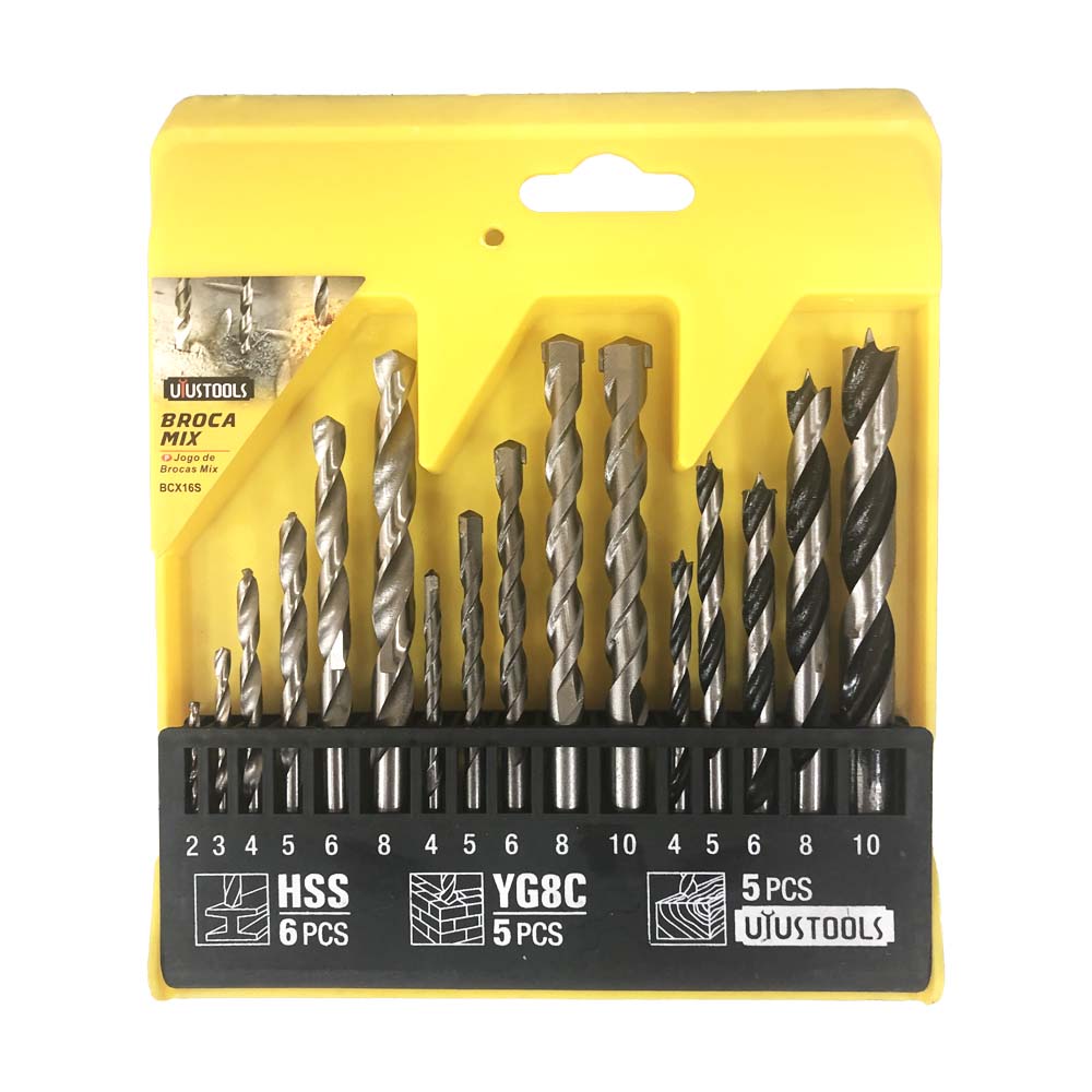 Broca Mix 16pcs (Fierro/Madera/Concreto) UYUSTOOLS