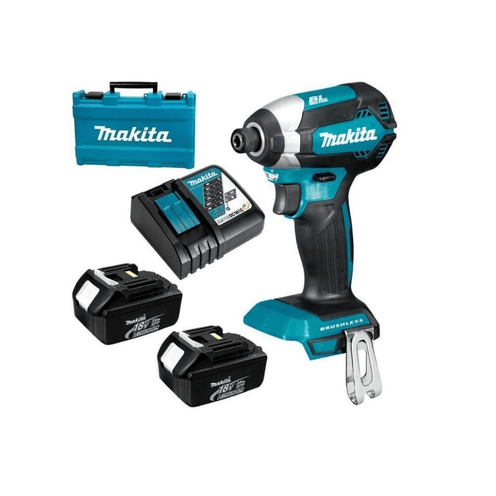 Atornillador de Impacto Inalámbrico 18V + 2 Baterías + Cargador DTD155RFE Makita 1