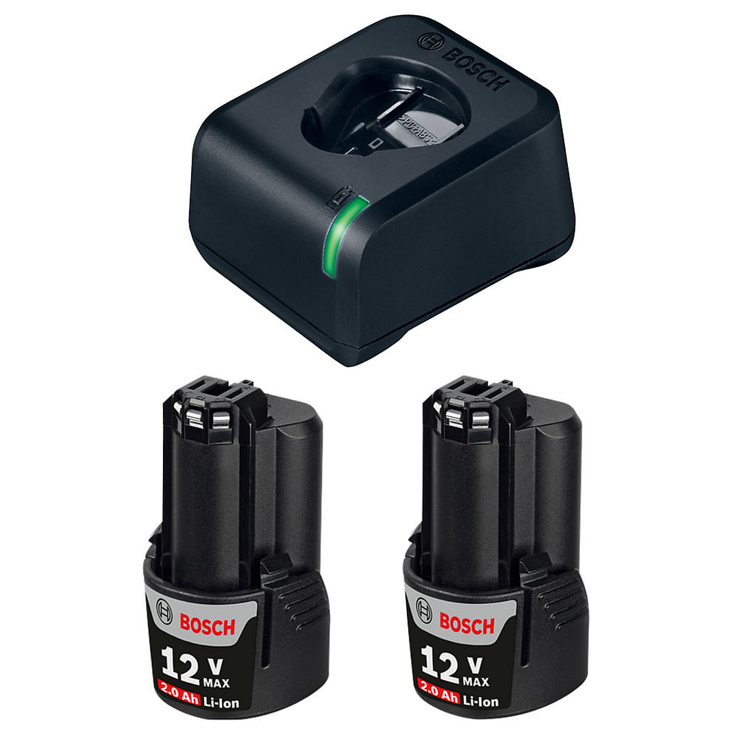 Kit Básico 2 Baterías 12V 2,0 Ah + Cargador GAL 12V-20 Bivolt - Bosch 1