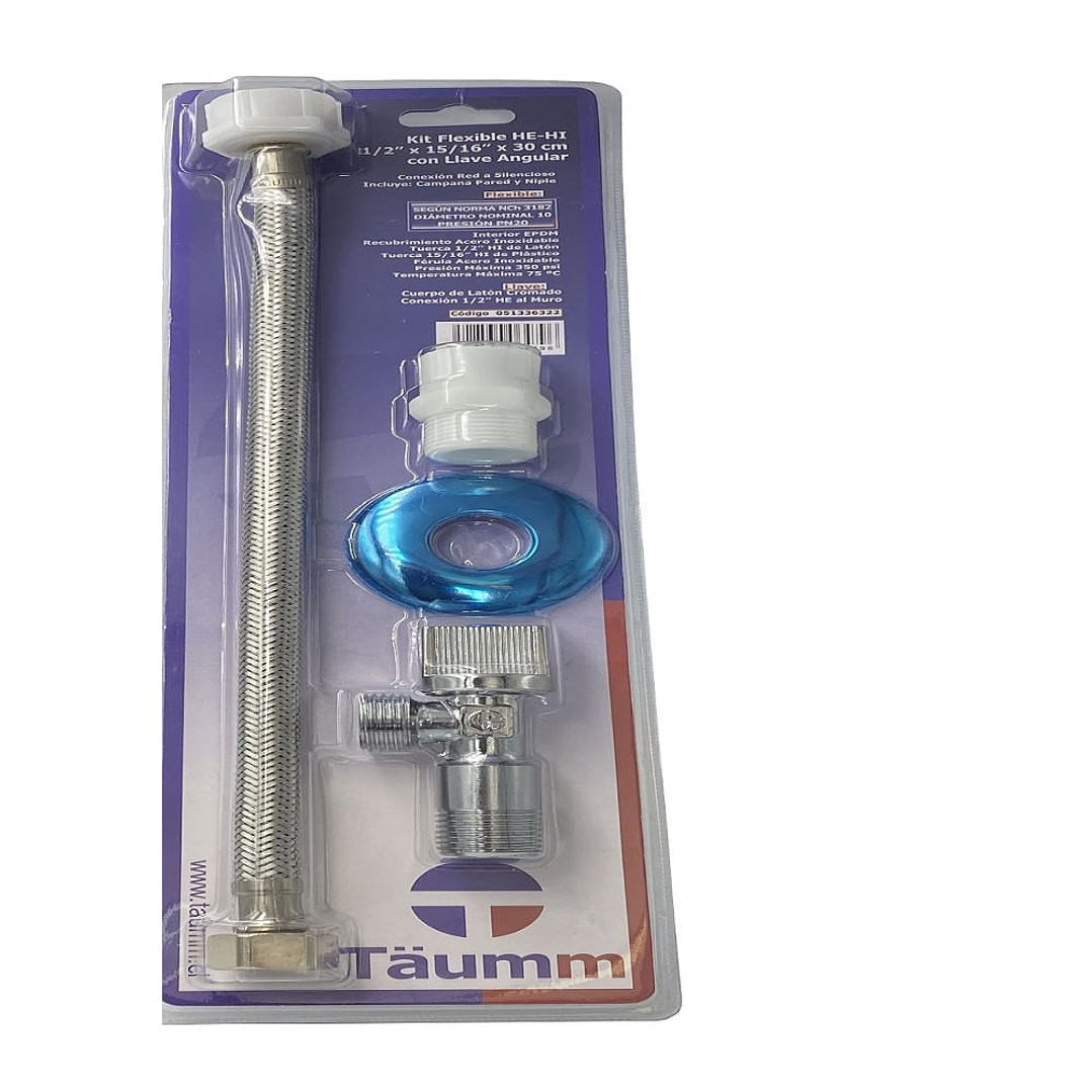 Flexible con Llave Angular He-Hi 1/2 X 7/8 30 Cm  Taumm 1