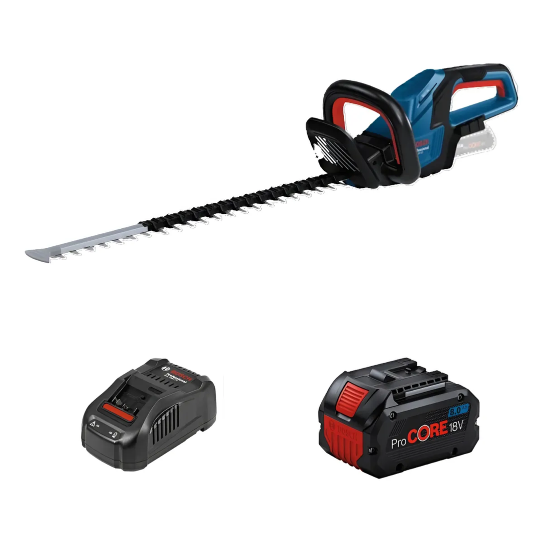 Cortasetos Bosch GHE 18V-60 + Batería ProCORE 8.0Ah + Cargador | Precisión y Potencia Inalámbrica 1